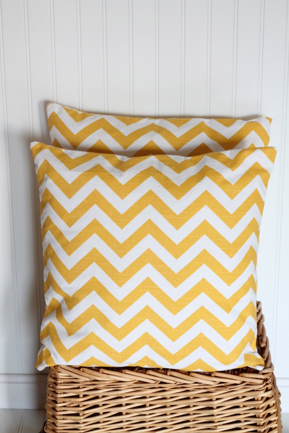 Yellow Chevron Pillow Cover  18 x 18  Ready to Ship  Premier Prints Home Decor Fabric
