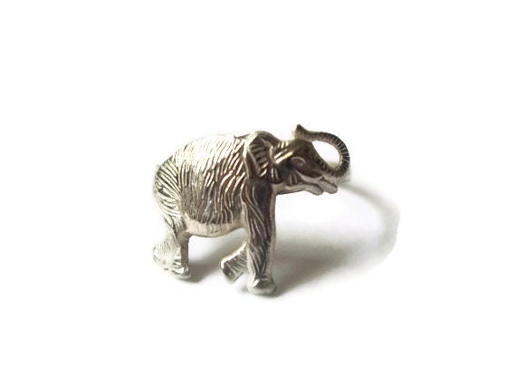 Silver Elephant Ring, Sterling Silver Ring, Hammered Silver, Handforged Ring, Animal Ring, Elephant Ring