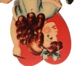 Vintage Valentine Card circa 1940s, Fold Out, Made In the USA