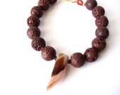 Unisex Lavastone Agate Yoga Meditation Charm Bracelet