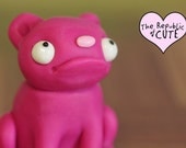 Cute Pink Beast Figurine - Original Sculpture - Handmade Geekery for Kids Teens and Fun Adults - Gift Box and Card Included
