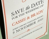 Custom Letterpress Save the Dates