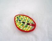 Brooch, Yellow Mosaic Leaf Brooch, Mosaic Brooch