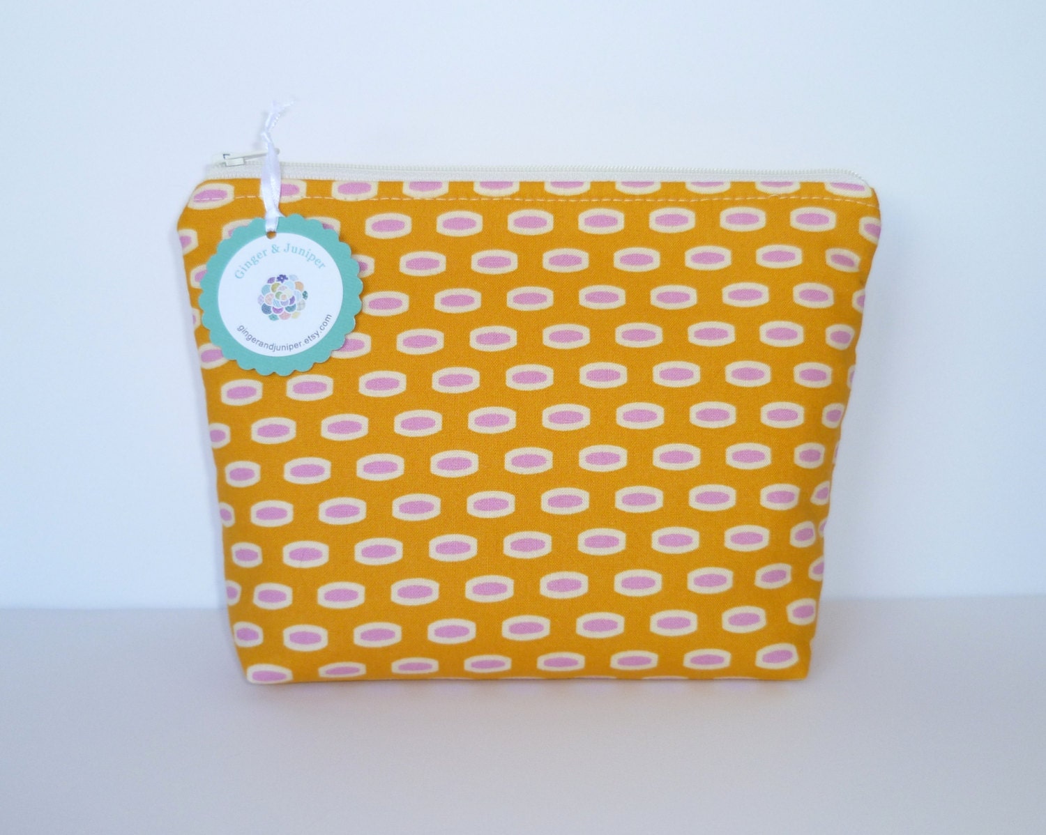 Cosmetic Bag - Mod Beads in Tangerine