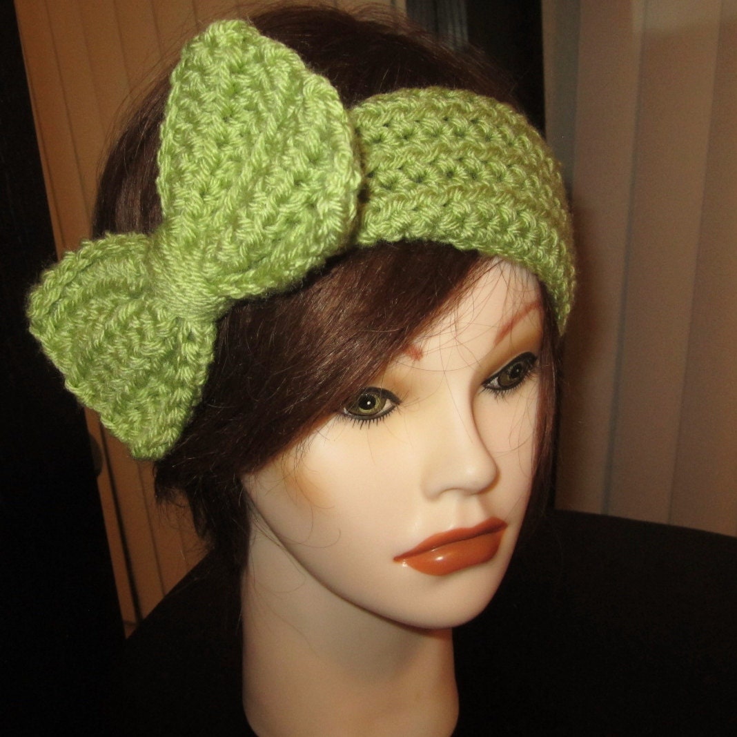 Crochet Headband - Winter Earwarmer - Bow