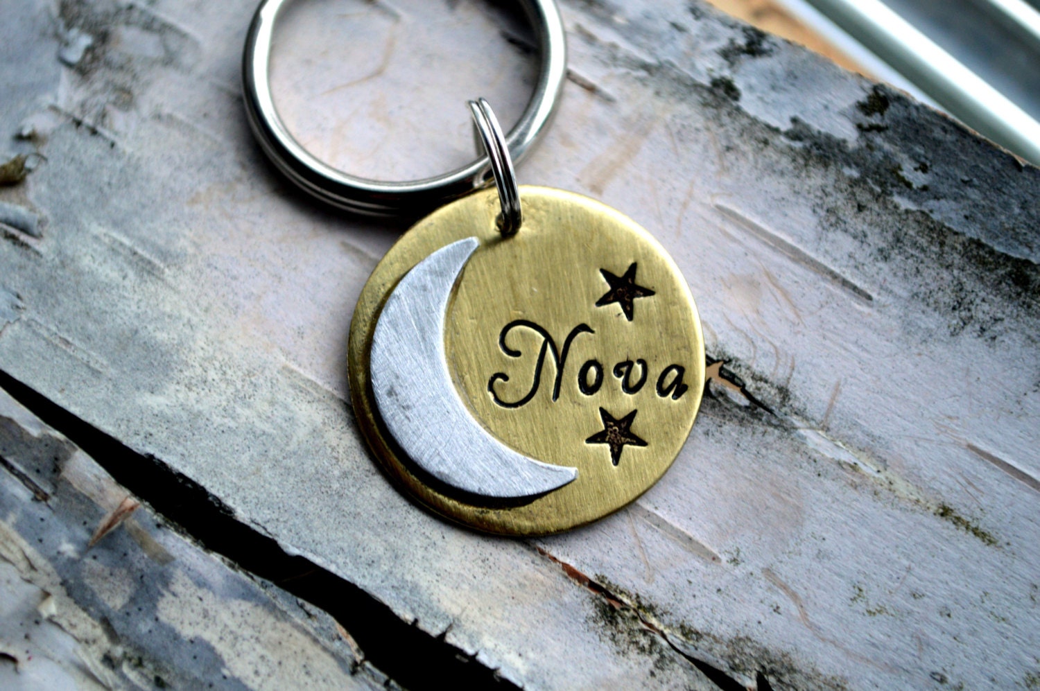 Nova -Pet ID Tag (Customizable) -Moon/Stars-