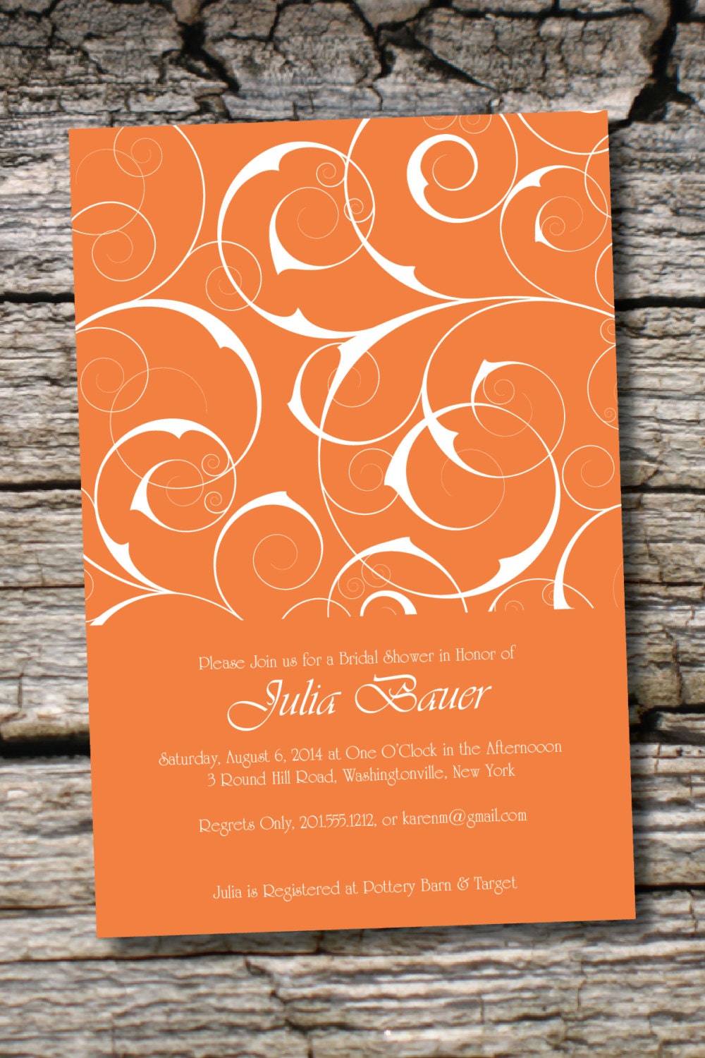 SWIRLS OF LOVE Bridal Shower/ Baby Shower Invitation- Digital Design, You Print Il_570xn