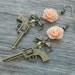 Gun Earrings, Guns and Roses, Pistol Earrings, Revolver Earrings, Western Pistol Jewelry, Bow Earrings, Gun Jewelry,