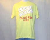 Vintage 80s Mrs. BUTTERWORTH's GRAPHIC Syrup Brand Pop Culture Yellow LARGE Hanes Cotton T-Shirt