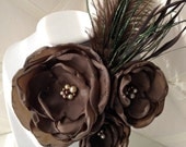Fall Bridal Sash Pin: Chocolate Trio