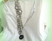 zen jewelry- metal spiral chain necklace- "OM necklace "- to meditate - chunky necklace- black and white pendant- unique jewelry