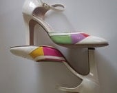 Vintage colorblock authentic Chanel strapped heels - size Eu 36.5 - made in France