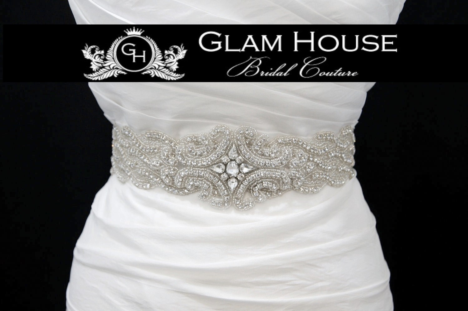 Bridal  Sash Crystal  Belt - The Duchess