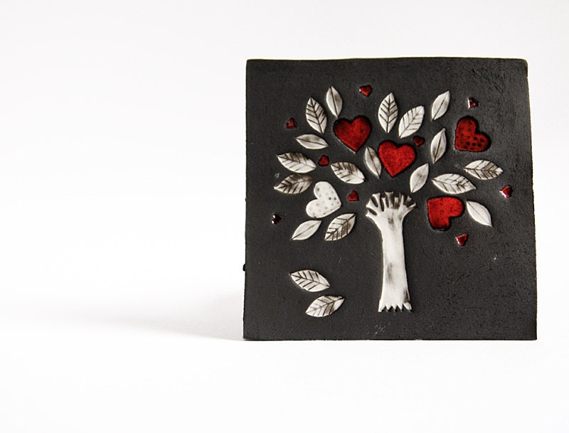 Tree of Life, ceramic wall hanging tile. wedding, engagement gift, gift for parents, housewarming.  karoArt ceramics, handmade in Ireland