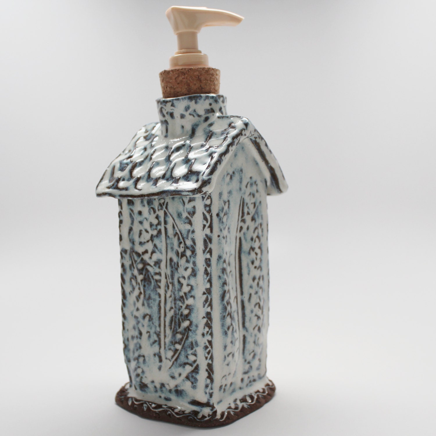 Handmade House Stoneware Soap Pump Dispenser