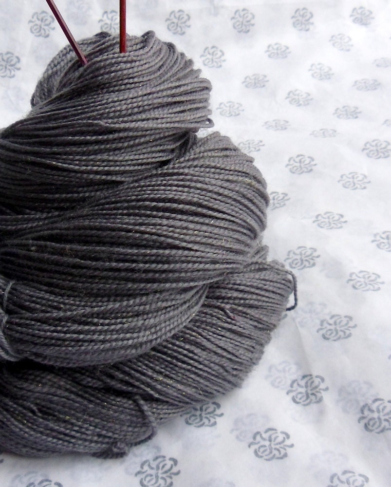 Hand Dyed Gold Sparkle Sock Yarn  100g - Nellie