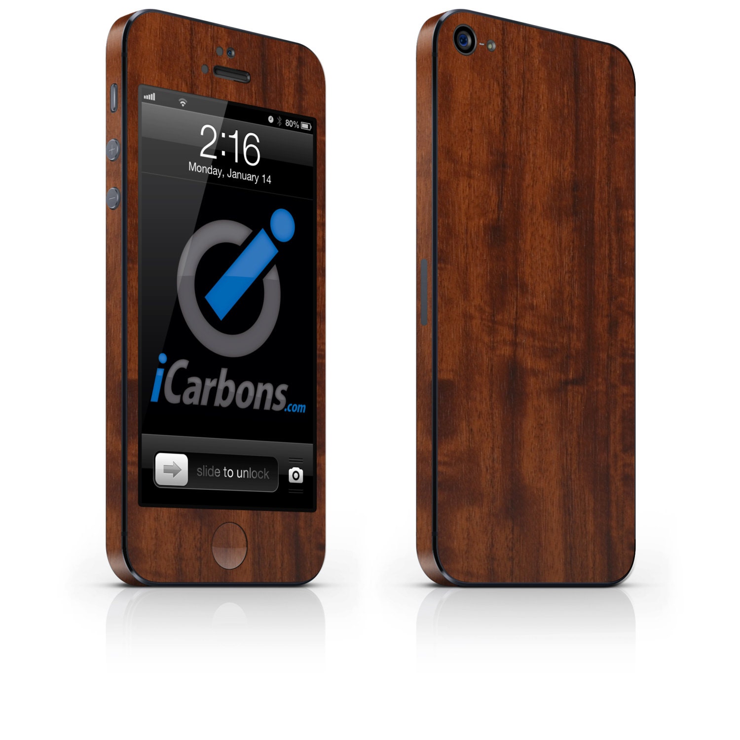iCarbons Dark Wood IPhone 5 Wood Grain Skin Decal FULL COMBO