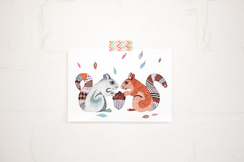 Little Squirrels Postcard
