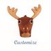 Small Plush Stuffed Animal Head, Plaqueless - Custom Deer-Moose Faux Taxidermy