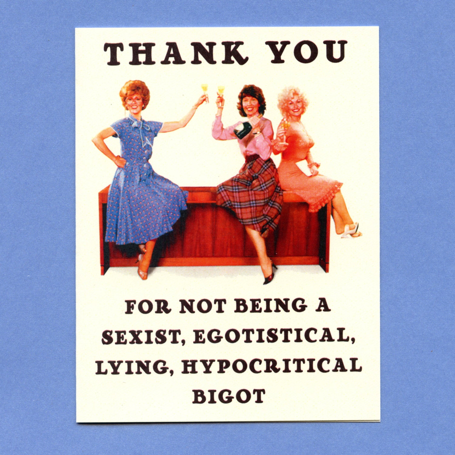 NINE TO FIVE (9 to 5) - Thank You Card - Dolly Parton, Lily Tomlin, Jane Fonda