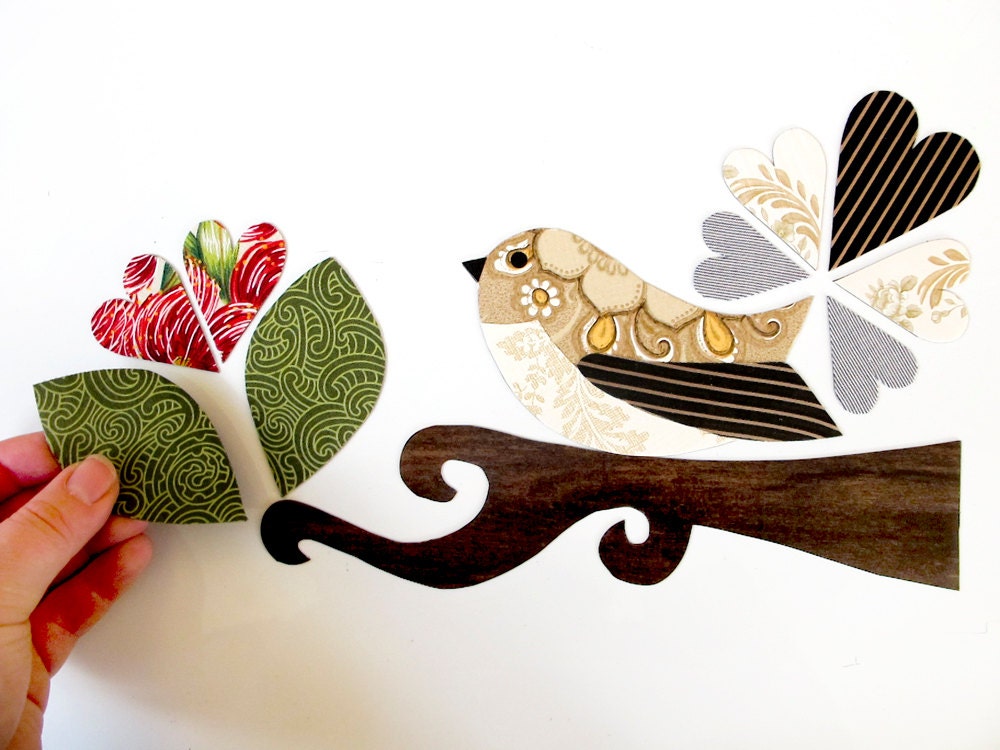 Piwakawaka in the Pohutukawa (fantail) - magnetic fridge art set