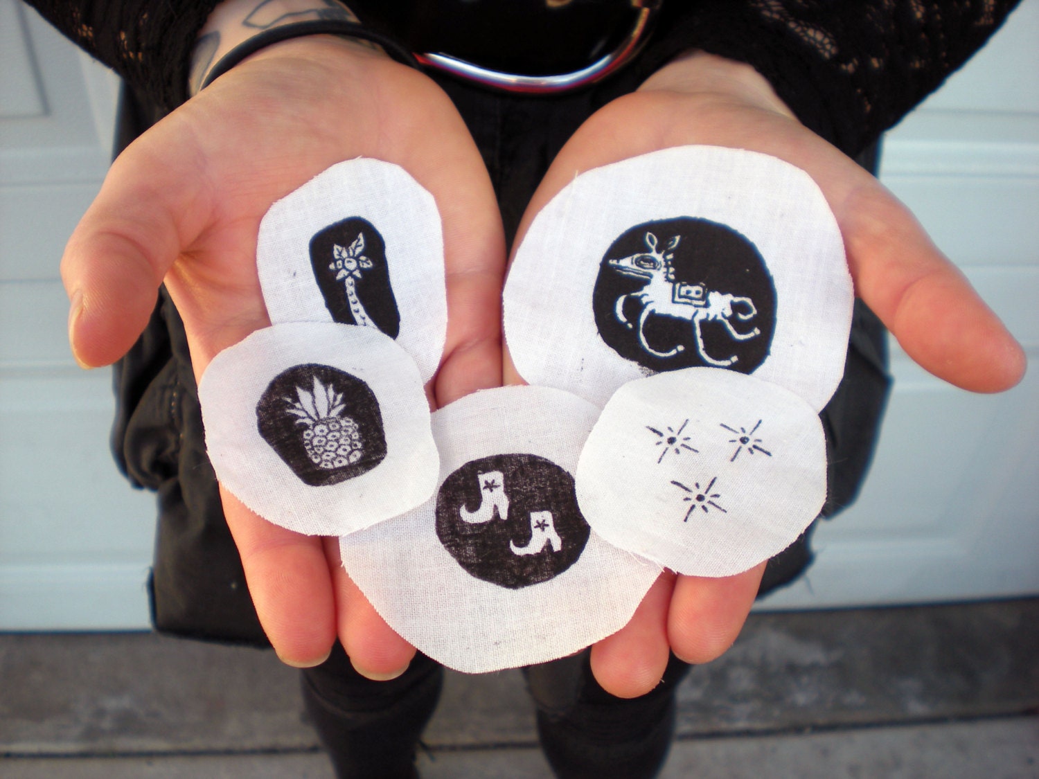Tiny Drawings Screen Print Patch Set - Pineapples, Ponies, Palm Trees, Cowboy Boots & Twinkles