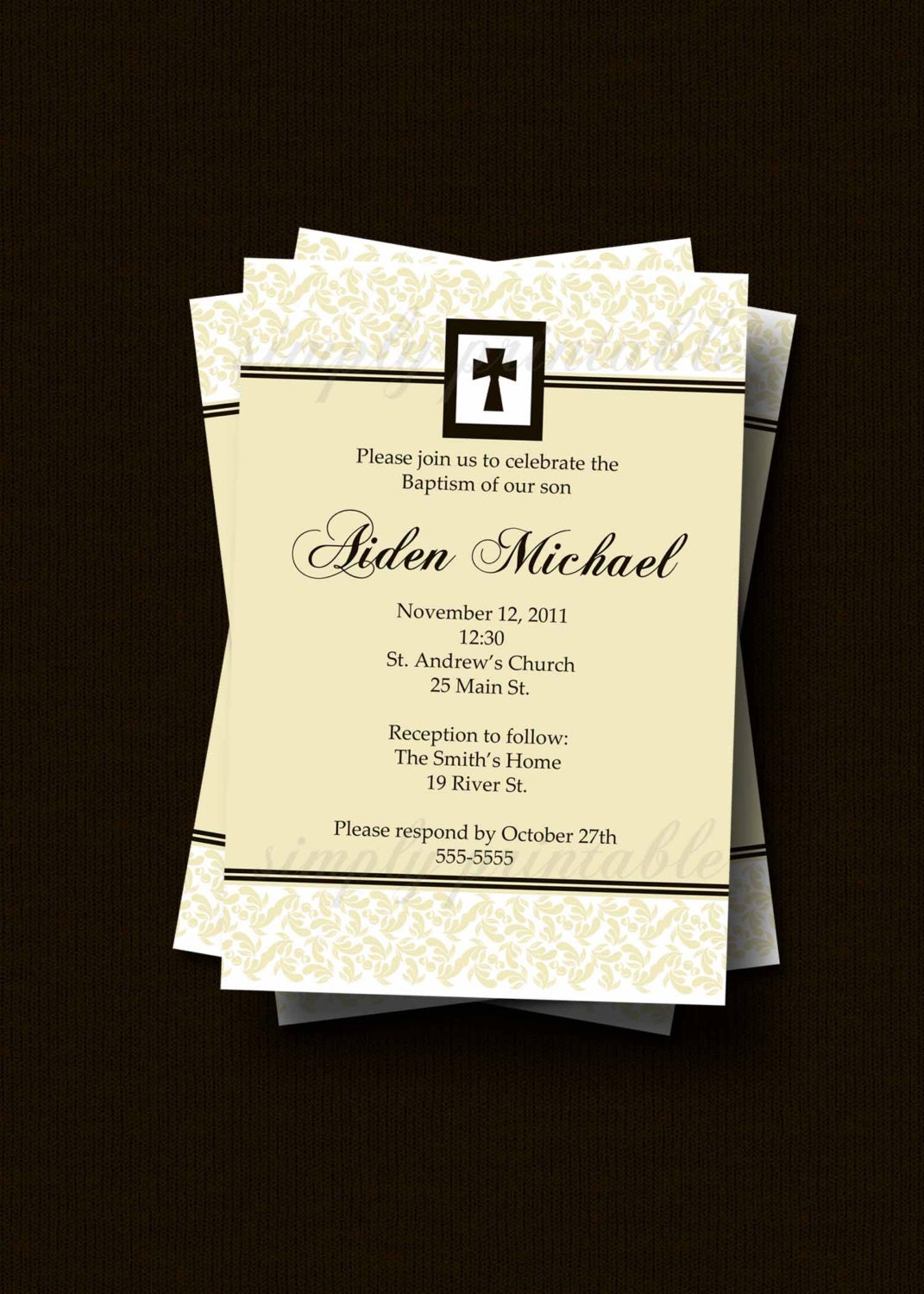 Boy or Girl Baptism/Christening Invitation Printable Il_170x135