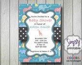 Safari Baby Shower Invitation Aqua Il_170x135