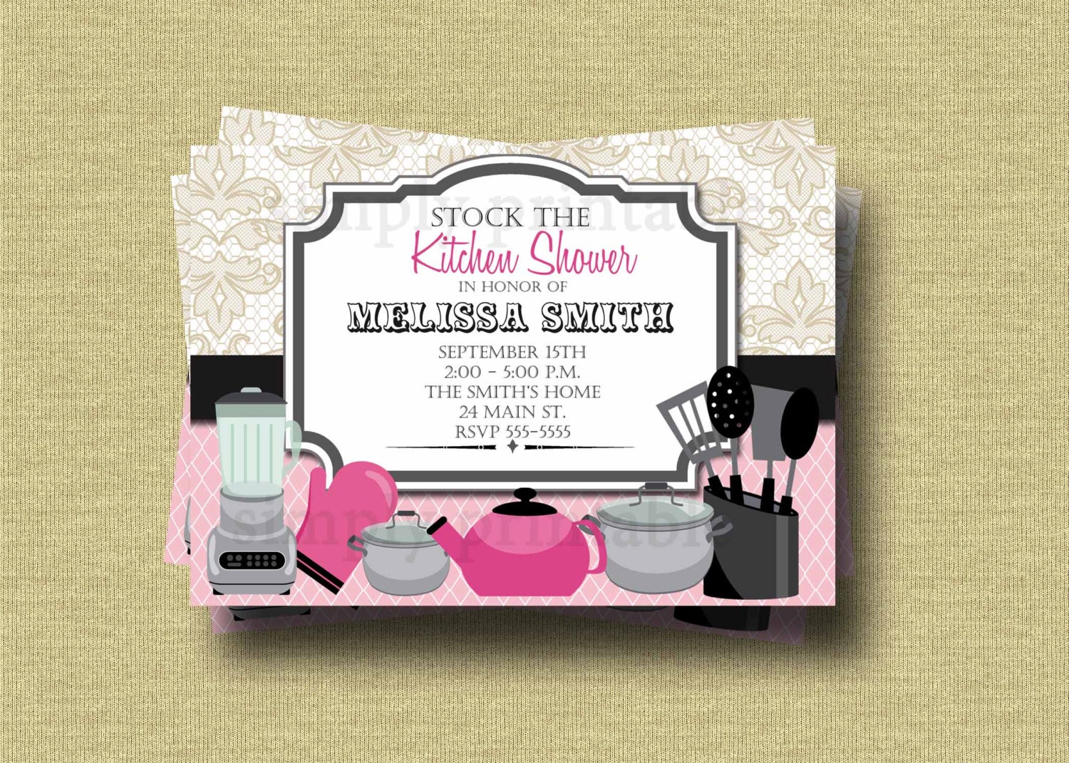 Kitchen Bridal Shower Invitation Il_570xn