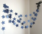 Navy Stars Garland - Shimmer Blue Party Garland - Outer Space Decor - Christmas Garland - Custom Colors