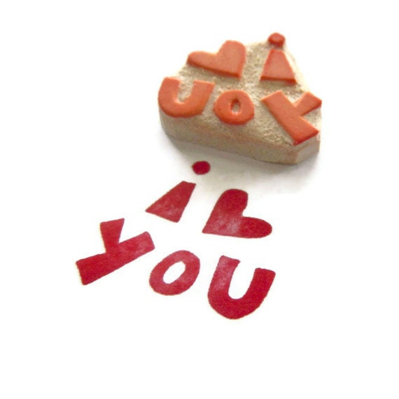I Heart You Love Sentiment - Rubber Stamp - Cling Rubber Stamp