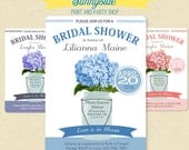 Hydrangeas Bridal Shower Invitation - Pink, Blue or Purple - in Mason Jar Il_170x135