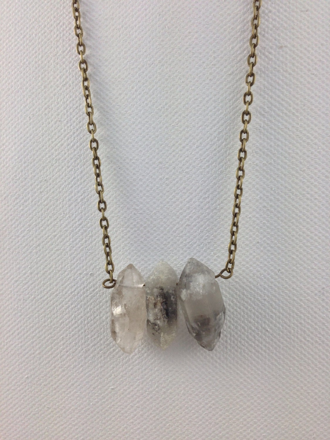 3 Stone Crystal Quartz Necklace