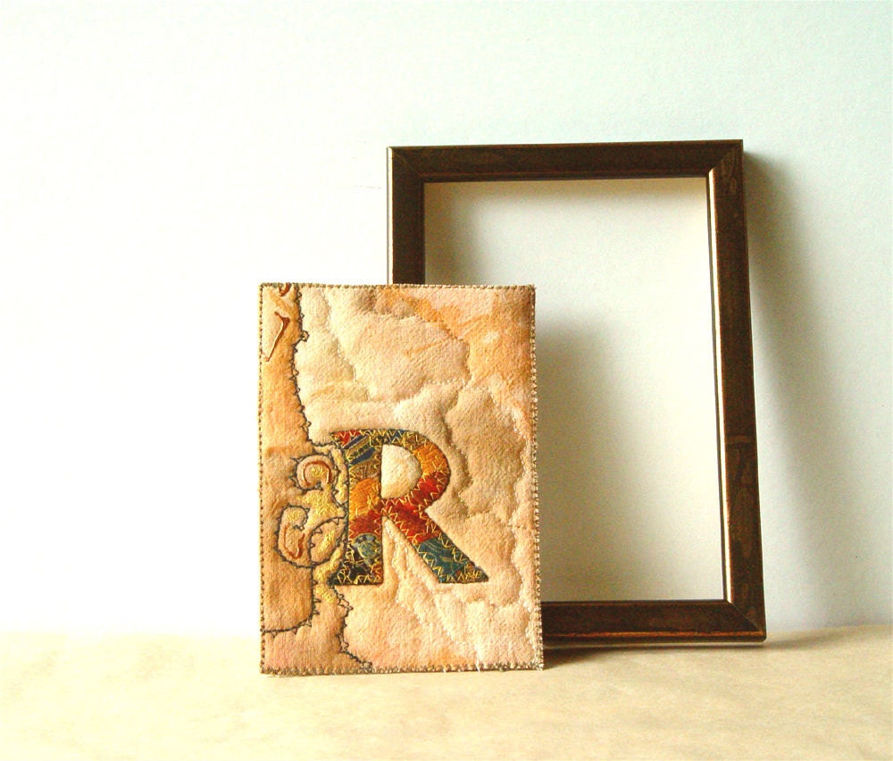 Monogram Card, Letter R, Greeting Art Card, Personalized Card, Initial R