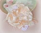 Blush Bridal Hair Piece, Crystal Bridal Headpiece, Bridal Hair Flower, Blush Hair Flowers, Custom Colors
