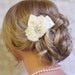 Bridal Hair Flower, Ivory Wedding Hair Flower, Rhinestone Flower Hair Comb, Hair Accessories