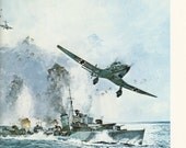 Gold From Crete, Marine Painting, Chris Mayger, Antique Print, USA, 1976