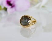 large labradorite ring, gold ring, gemstone ring, bridesmaid rings, wedding gifts, vintage rings, 14k gold fill rings