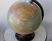 1930's 12 Inch STANDARD TERRESTRIAL GLOBE Made by Repogle Globes Chicago