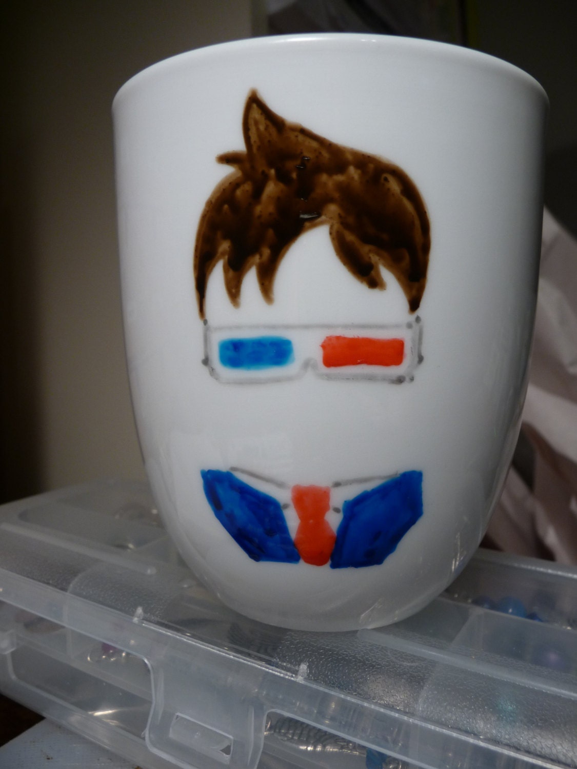 Doctor Who 10th Doctor with 3D Glasses Hand Painted Mug