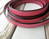 10mm Flat Spanish Leather in Gorgeous FUCHSIA/HOT PINK - 2 Feet (24 Inches) - Regaliz European Leather