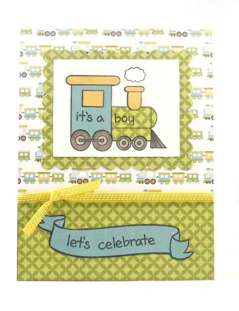 It's a Boy Train Card