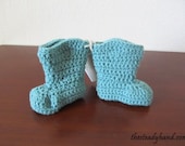 Infant Teal Baby Booties (0 to 6 months) I10