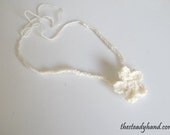 Infant White Pixie Headband with Flower (0 to 12 months) B83