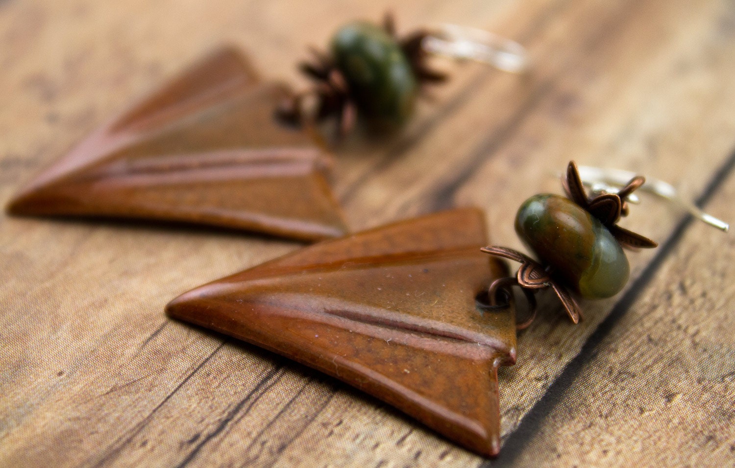 Enameled Triangle earrings-Metal & Glass Alchemy-Sterling silver earwires