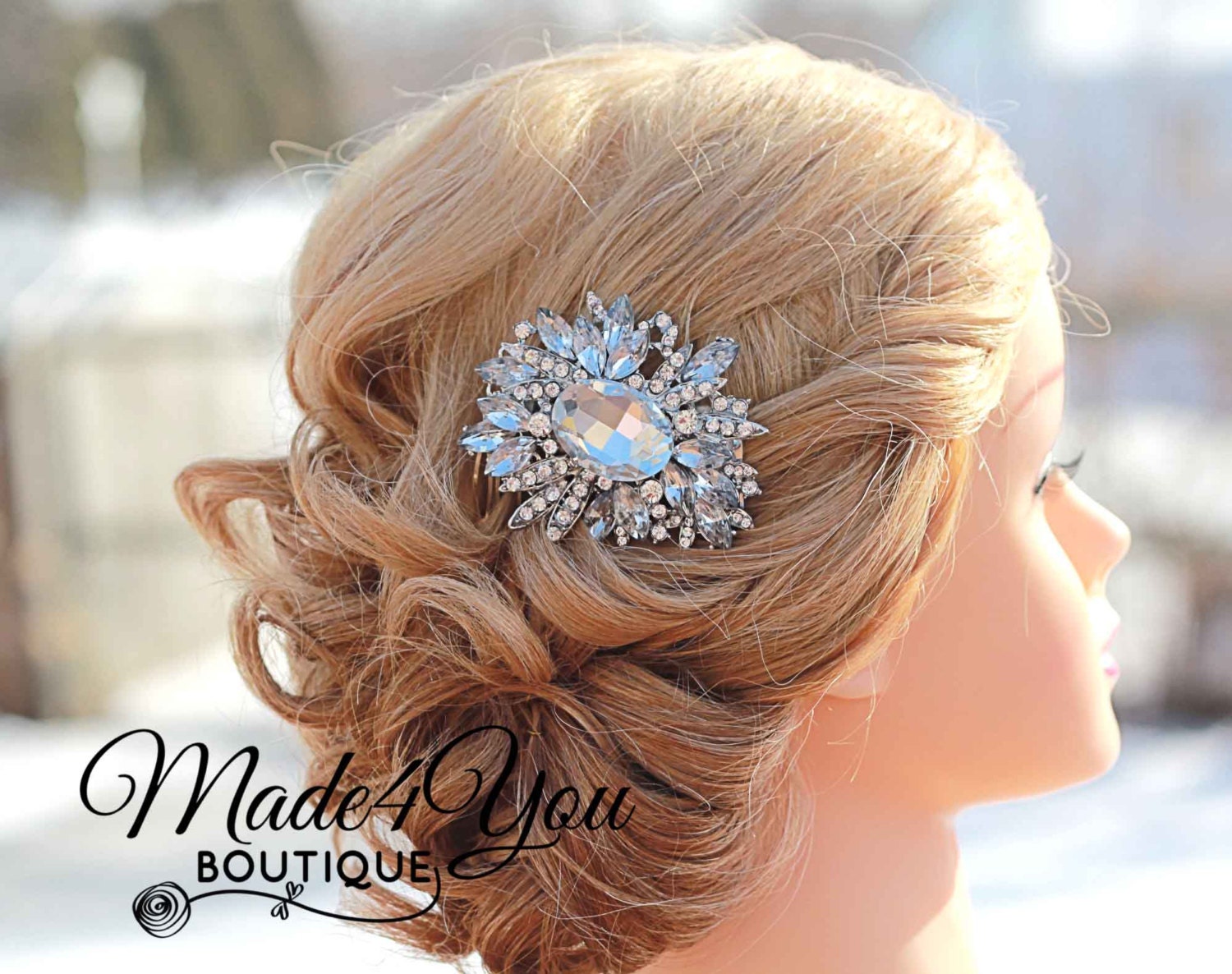 Rhinestone Crystal Hair Comb-Bridal Crystal Hair Comb-Lots of Sparkle