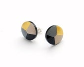 Post earrings - Hand painted geometrical