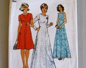 1970s Day or Evening Dress Pattern Bust 40 Misses Size 18 Simplicity 6094 Wedding Prom Career Lace Sheer Fabrics