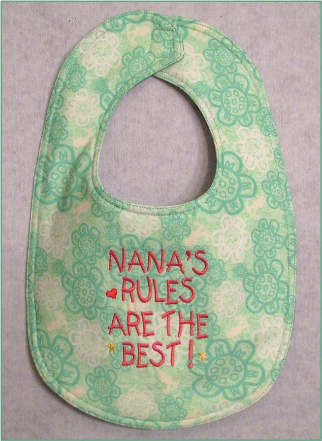 Baby Bib, Nana's Rules are the Best