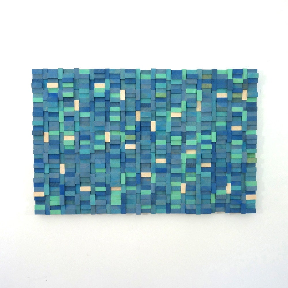 Wall Sculpture - Sea Shore Wood Blocks